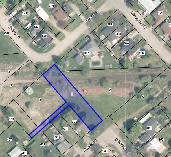 Aerial map highlighting the property available for sale.